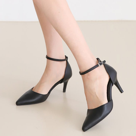 [GIRLS GOOB] Women's Ankle Strap High Heels, Dress Pointed Toe Stiletto, Pumps, Sandals Synthetic Leather - Made in KOREA